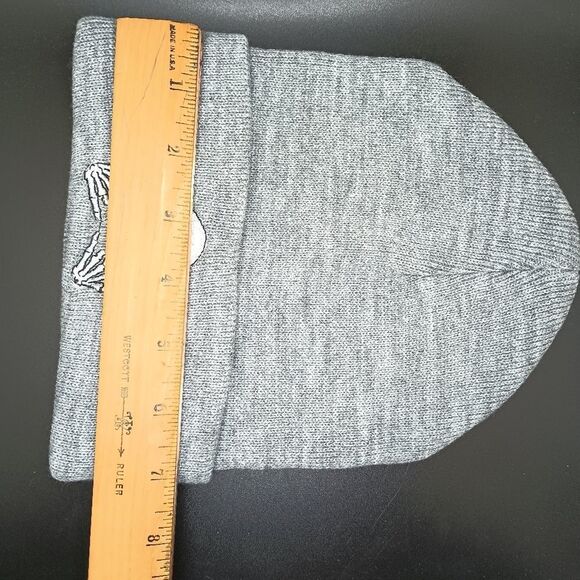 GRAY skull cap beanie hat skeleton - Picture 4 of 6